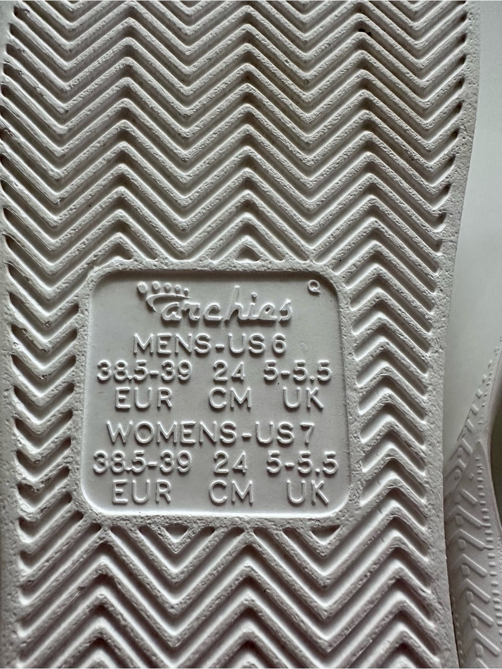 Archies | arch support flip flops white, like new W7 - Picture 15 of 16